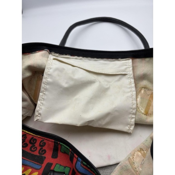 Disney Mickey Mouse  Zipper Duffle Bag  1990's  Multicolor Retro Print All over - Picture 9 of 9